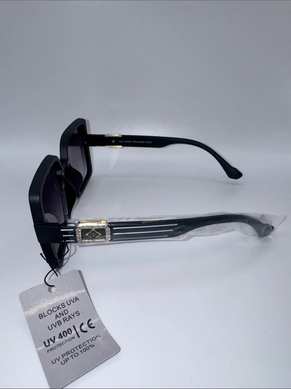 Black Oversized Square Sunglasses - UV Protection